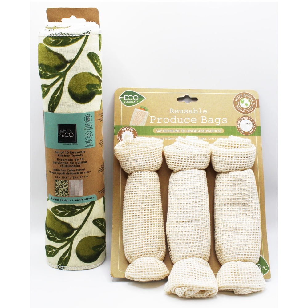 NWT Bundle of Go Eco Reusable kitchen towels and produce bags